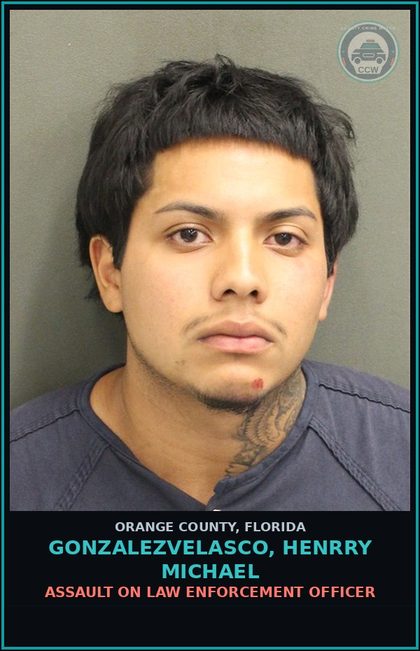 CCW arrest card for GONZALEZVELASCO, HENRRY MICHAEL in Orange County: THREATENING A PUBLIC SERVANT