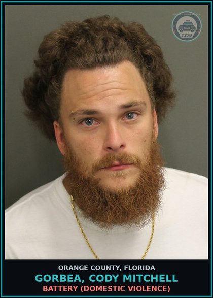 CCW arrest card for GORBEA, CODY MITCHELL in Orange County: BATTERY (DOMESTIC VIOLENCE)