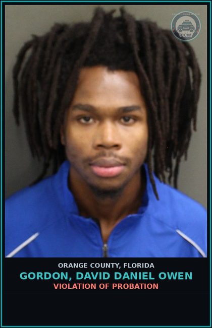 CCW arrest card for GORDON, DAVID DANIEL OWEN in Orange County: VIOLATION OF PROBATION