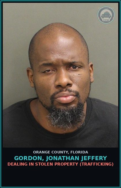 CCW arrest card for GORDON, JONATHAN JEFFERY in Orange County: PETIT THEFT