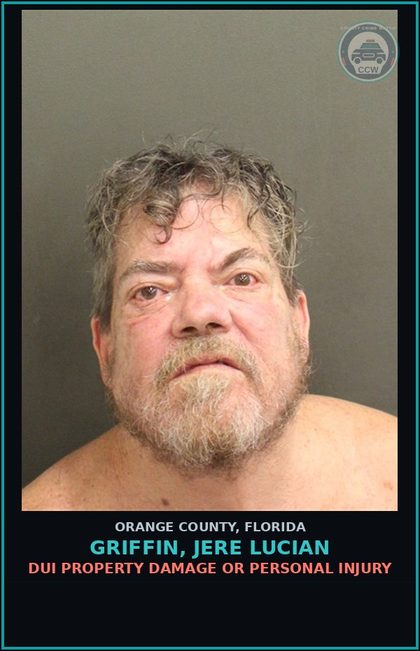 CCW arrest card for GRIFFIN, JERE LUCIAN in Orange County: s3x OFFENDER VIOLATION-FAILURE TO REGISTER REPORT PROVIDE INFO