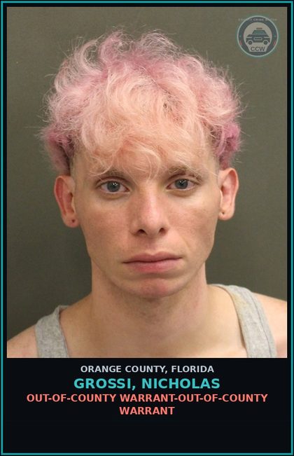 CCW arrest card for GROSSI, NICHOLAS in Orange County: OUT-OF-COUNTY WARRANT-OUT-OF-COUNTY WARRANT
