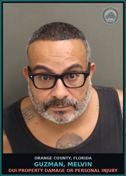 CCW arrest card for GUZMAN, MELVIN in Orange County: DUI PROPERTY DAMAGE OR PERSONAL INJURY