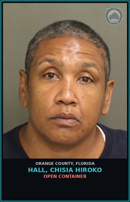 CCW arrest card for HALL, CHISIA HIROKO in Orange County: OPEN CONTAINER