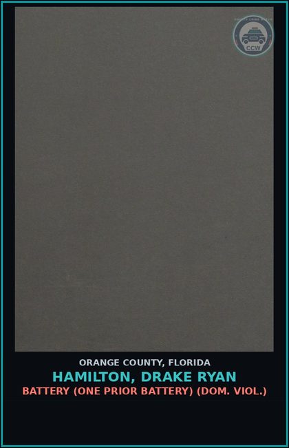 CCW arrest card for HAMILTON, DRAKE RYAN in Orange County: BATTERY (ONE PRIOR BATTERY) (DOM. VIOL.)