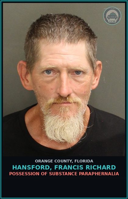 CCW arrest card for HANSFORD, FRANCIS RICHARD in Orange County: SOLICITING W/O PERMIT
