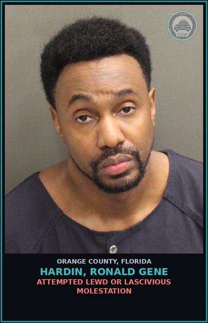 CCW arrest card for HARDIN, RONALD GENE in Orange County: ATTEMPTED LEWD OR LASCIVIOUS MOLESTATION