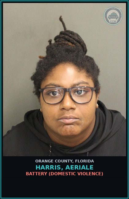 CCW arrest card for HARRIS, AERIALE in Orange County: BATTERY (DOMESTIC VIOLENCE)