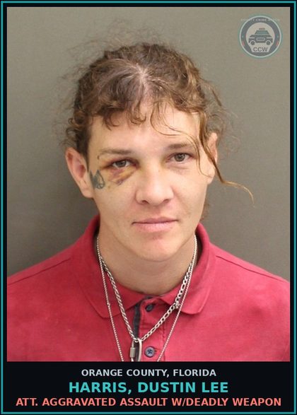 CCW arrest card for HARRIS, DUSTIN LEE in Orange County: ATT. AGGRAVATED ASSAULT W/DEADLY WEAPON