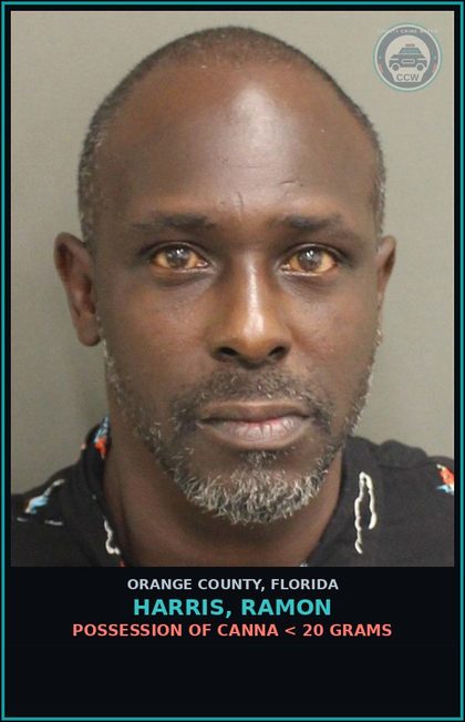 CCW arrest card for HARRIS, RAMON in Orange County: POSSESSION OF Canna < 20 GRAMS