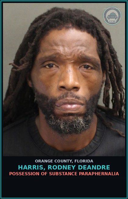 CCW arrest card for HARRIS, RODNEY DEANDRE in Orange County: POSSESSION OF DRUG PARAPHERNALIA