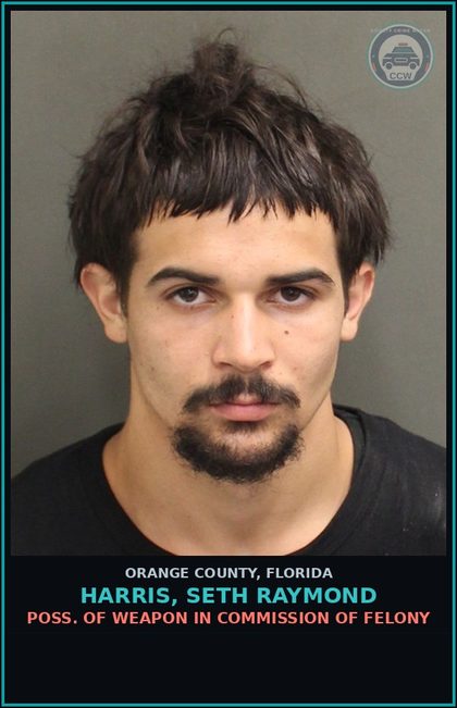 CCW arrest card for HARRIS, SETH RAYMOND in Orange County: POSS. OF WEAPON IN COMMISSION OF FELONY