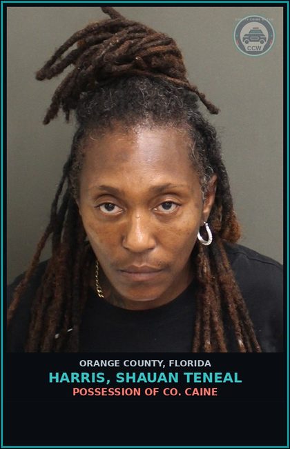 CCW arrest card for HARRIS, SHAUAN TENEAL in Orange County: POSSESSION OF COCAINE