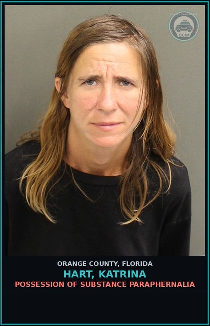 CCW arrest card for HART, KATRINA in Orange County: SITTING/LYING ON SIDEWALKS IN THE DOWNTOWN CORE DISTRICT PROHIBITED