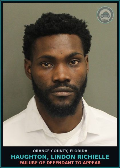 CCW arrest card for HAUGHTON, LINDON RICHIELLE in Orange County: FAILURE OF DEFENDANT TO APPEAR