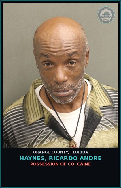 CCW arrest card for HAYNES, RICARDO ANDRE in Orange County: POSSESSION OF COCAINE