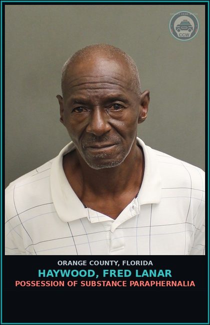 CCW arrest card for HAYWOOD, FRED LANAR in Orange County: DRUGS-POSSESS-POSSESS contr substance W/O PRESCRIPTION