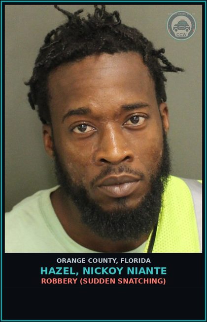 CCW arrest card for HAZEL, NICKOY NIANTE in Orange County: BATTERY (DOMESTIC VIOLENCE)