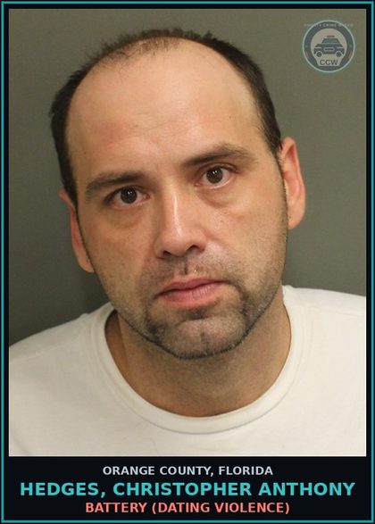 CCW arrest card for HEDGES, CHRISTOPHER ANTHONY in Orange County: PROVIDING FALSE ID TO LAW ENFORCEMENT OFF.