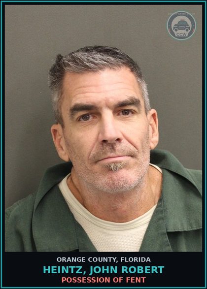 CCW arrest card for HEINTZ, JOHN ROBERT in Orange County: RETURN PER COURT ORDER