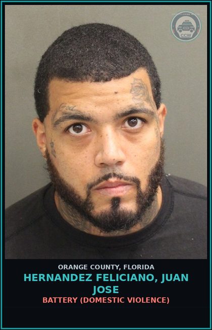 CCW arrest card for HERNANDEZ FELICIANO, JUAN JOSE in Orange County: BATTERY (DOMESTIC VIOLENCE)