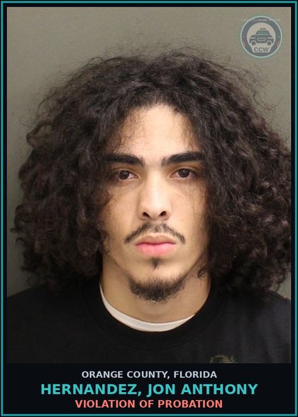 CCW arrest card for HERNANDEZ, JON ANTHONY in Orange County: VIOLATION OF PROBATION