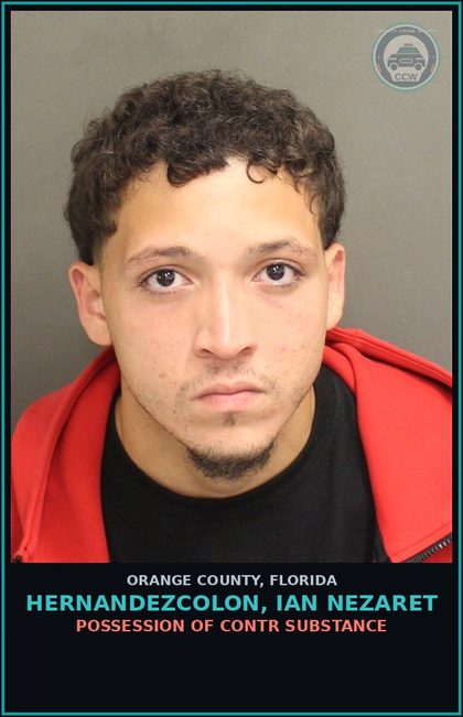 CCW arrest card for HERNANDEZCOLON, IAN NEZARET in Orange County: VIOLATION OF PROBATION - OUT OF COUNTY
