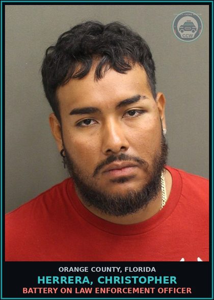 CCW arrest card for HERRERA, CHRISTOPHER in Orange County: RESISTING OFFICER WITH VIOLENCE