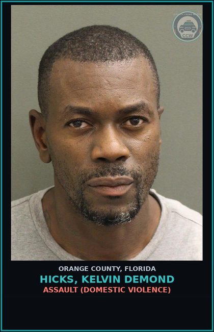 CCW arrest card for HICKS, KELVIN DEMOND in Orange County: WRITTEN/ELEC THREAT TO KILL BODILY HARM ANOTHER
