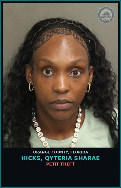 CCW arrest card for HICKS, QYTERIA SHARAE in Orange County: CONTRIBUTING TO THE DELINQUENCY OF A MINOR