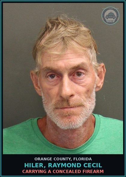 CCW arrest card for HILER, RAYMOND CECIL in Orange County: POSSESSION OF contr substance