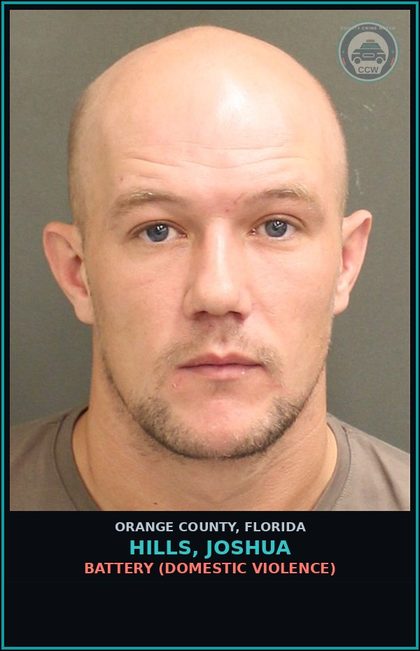 CCW arrest card for HILLS, JOSHUA in Orange County: BATTERY (DOMESTIC VIOLENCE)