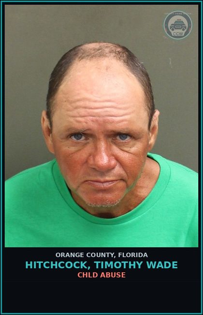 CCW arrest card for HITCHCOCK, TIMOTHY WADE in Orange County: CRIMINAL MISCHIEF (>=$1000)