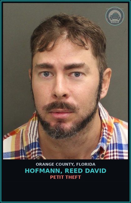 CCW arrest card for HOFMANN, REED DAVID in Orange County: PETIT THEFT