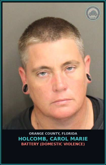 CCW arrest card for HOLCOMB, CAROL MARIE in Orange County: BATTERY (DOMESTIC VIOLENCE)