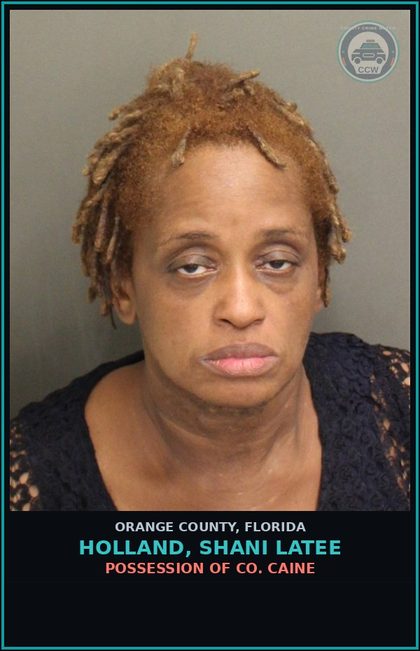 CCW arrest card for HOLLAND, SHANI LATEE in Orange County: POSSESSION OF COCAINE