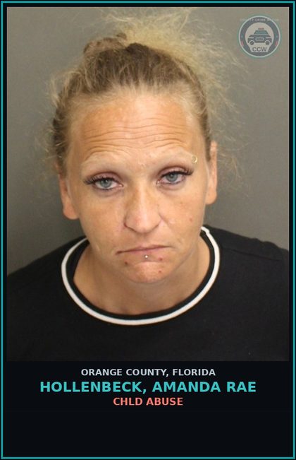 CCW arrest card for HOLLENBECK, AMANDA RAE in Orange County: chld ABUSE