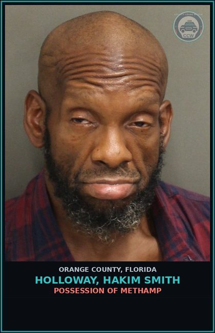 CCW arrest card for HOLLOWAY, HAKIM SMITH in Orange County: POSSESSION OF Methamp