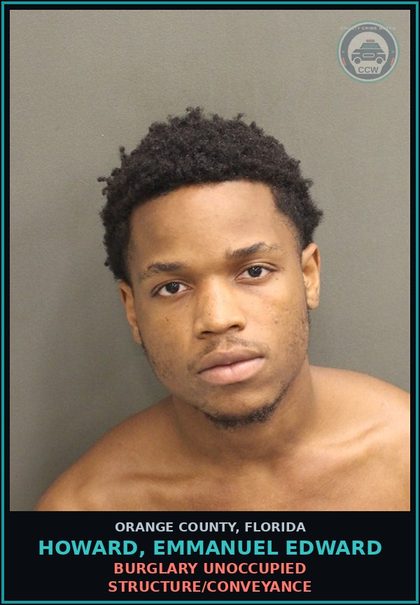 CCW arrest card for HOWARD, EMMANUEL EDWARD in Orange County: PETIT THEFT