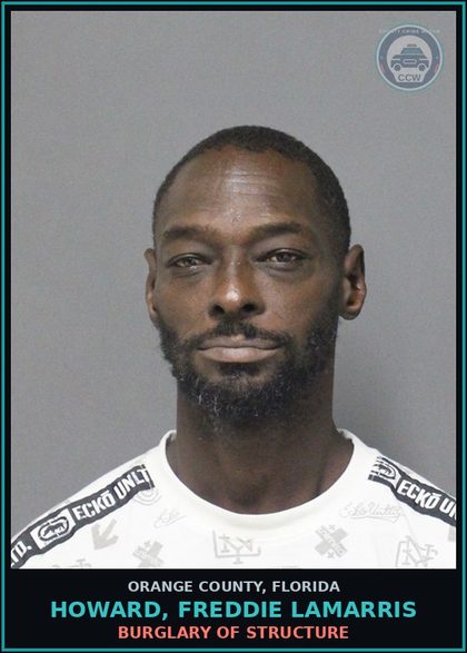 CCW arrest card for HOWARD, FREDDIE LAMARRIS in Orange County: CRIMINAL MISCHIEF (<=$200)