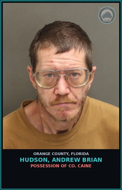 CCW arrest card for HUDSON, ANDREW BRIAN in Orange County: POSSESSION OF COCAINE