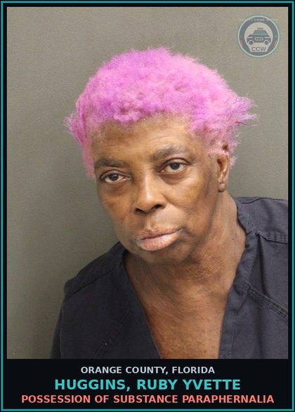 CCW arrest card for HUGGINS, RUBY YVETTE in Orange County: POSSESSION OF DRUG PARAPHERNALIA