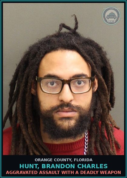 CCW arrest card for HUNT, BRANDON CHARLES in Orange County: CRIMINAL MISCHIEF (<=$200)