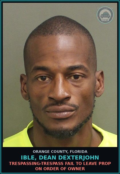 CCW arrest card for IBLE, DEAN DEXTERJOHN in Orange County: EXPOSURE OF s3xual ORGANS 1ST OFFENSE