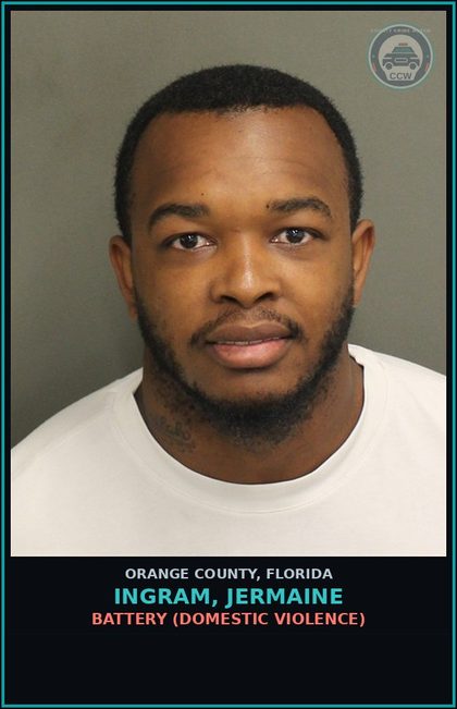 CCW arrest card for INGRAM, JERMAINE in Orange County: BATTERY (DOMESTIC VIOLENCE)
