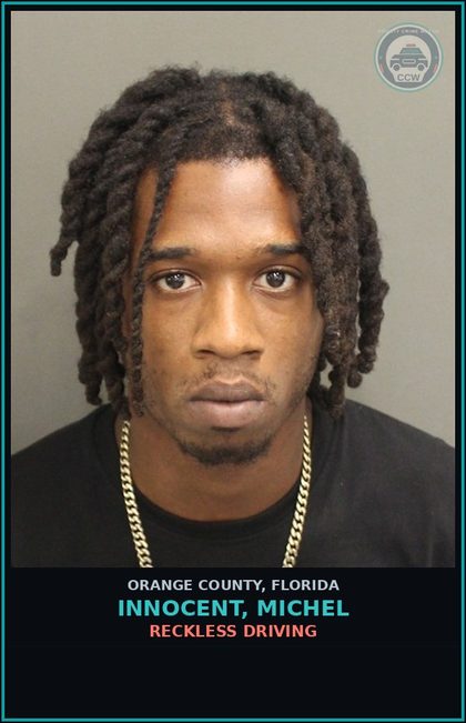 CCW arrest card for INNOCENT, MICHEL in Orange County: RECKLESS DRIVING