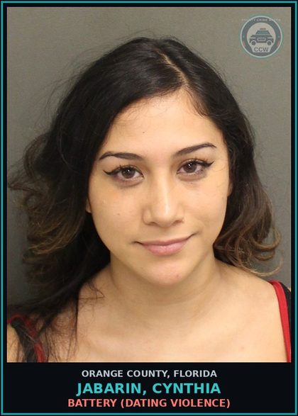 CCW arrest card for JABARIN, CYNTHIA in Orange County: BATTERY (DATING VIOLENCE)