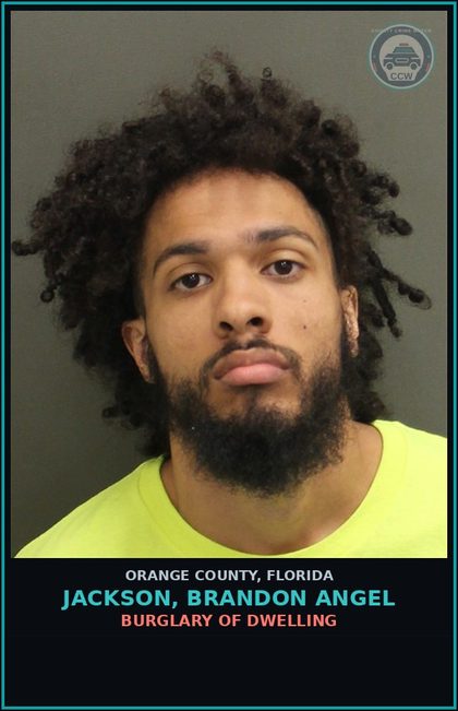 CCW arrest card for JACKSON, BRANDON ANGEL in Orange County: BATTERY