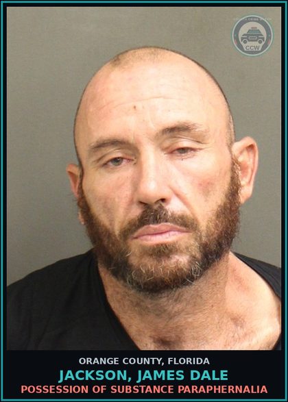 CCW arrest card for JACKSON, JAMES DALE in Orange County: POSSESSION OF DRUG PARAPHERNALIA