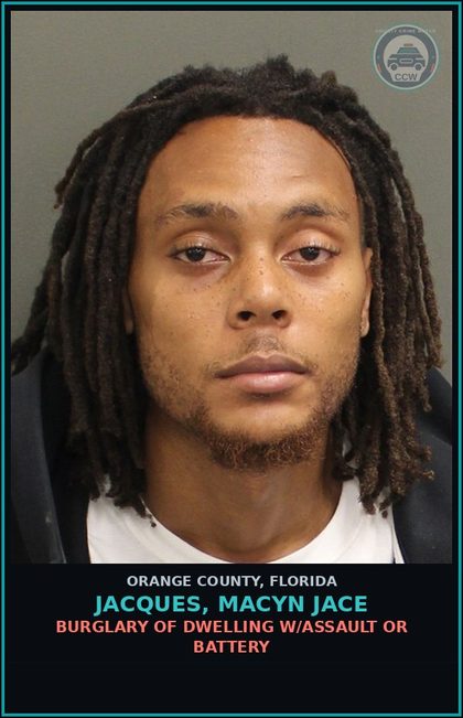 CCW arrest card for JACQUES, MACYN JACE in Orange County: BATTERY (DOMESTIC VIOLENCE)